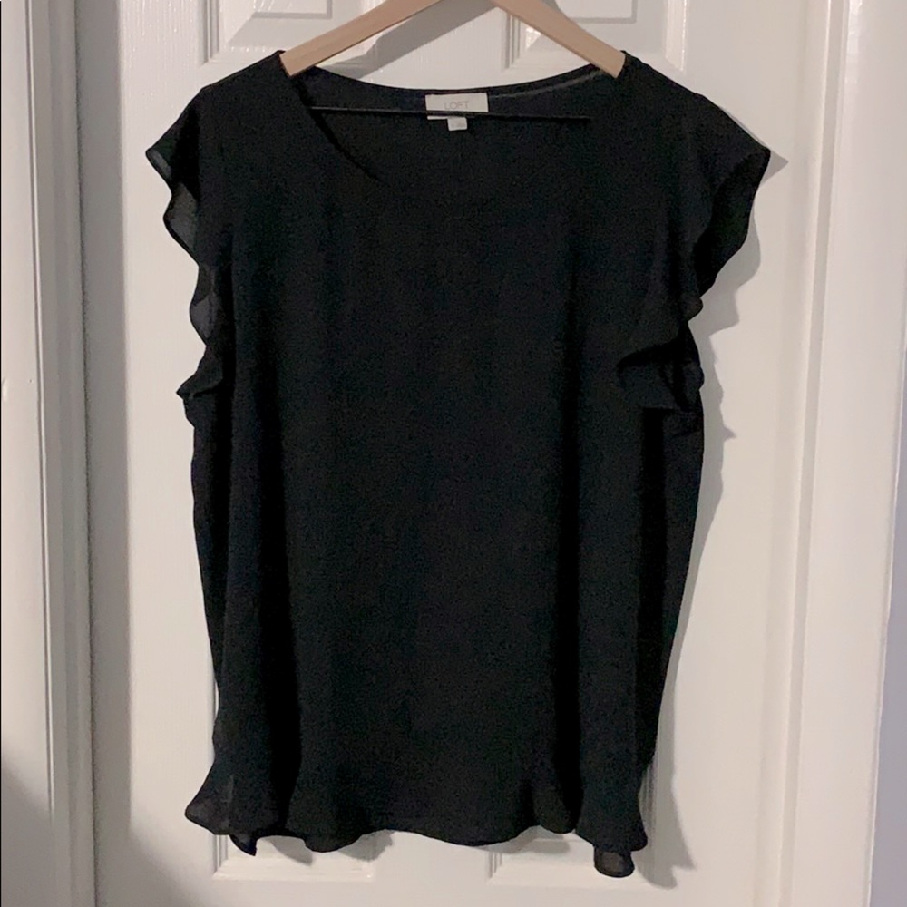 Flutter sleeve and hem - LOFT blouse